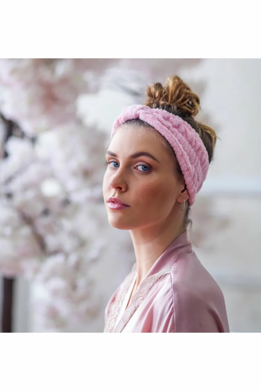 New Bandeau visage rose Pince & Elastique
