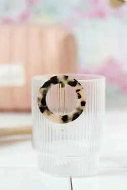 Hot Barrette ronde Ecaille Pince & Elastique