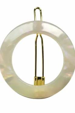 Barrette ronde nacre Pince & Elastique