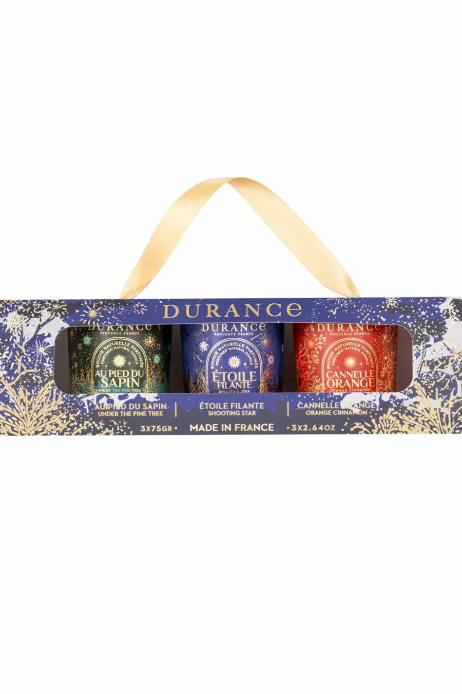 Coffret 3 bougies Au Pied du Sapin, Étoile Filante & Cannelle Orange Bougie