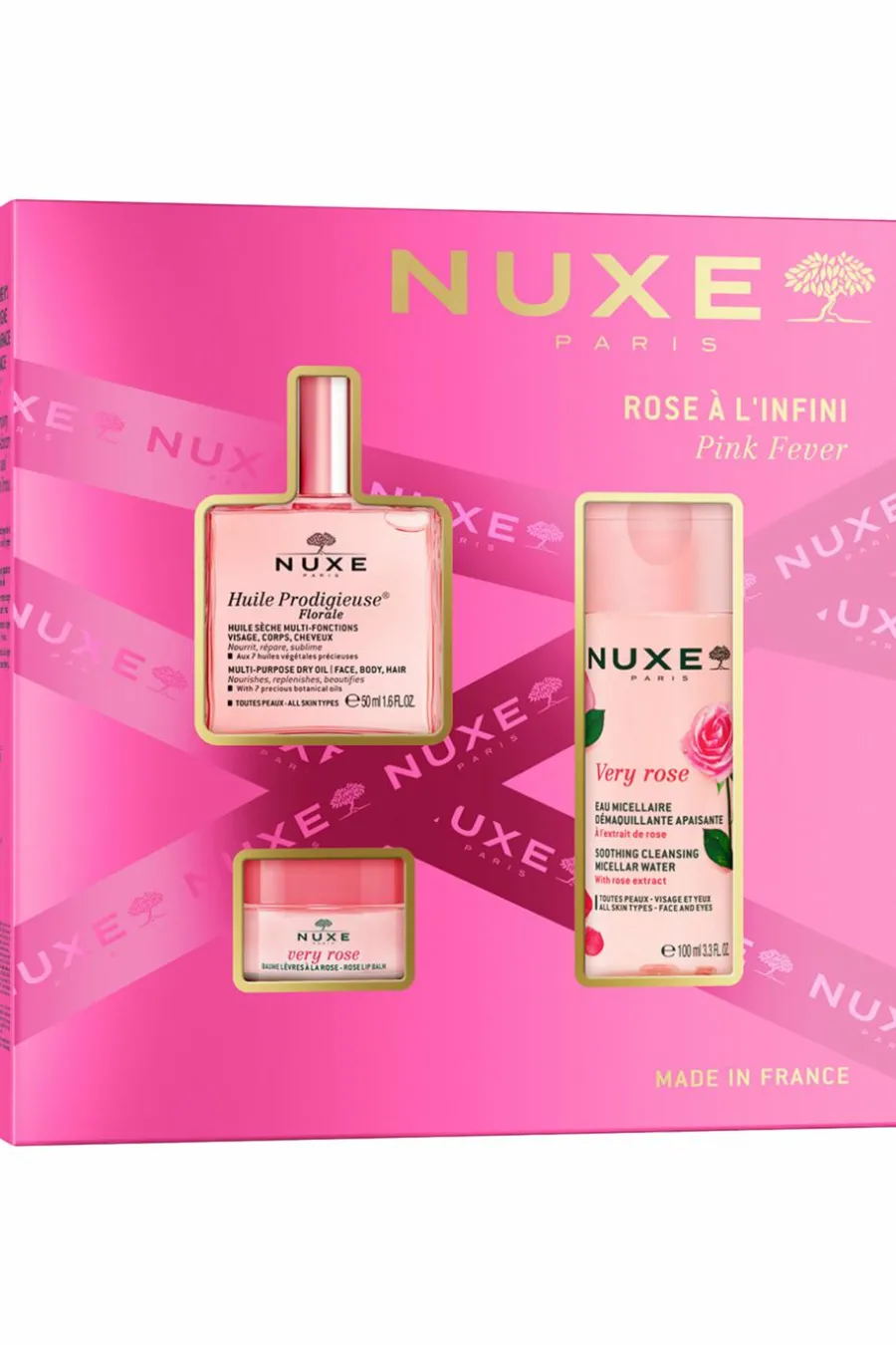 Best Coffret Noël soin visage rose avec l’huile prodigieuse florale 50ml et un soin offert Coffret Soin Visage