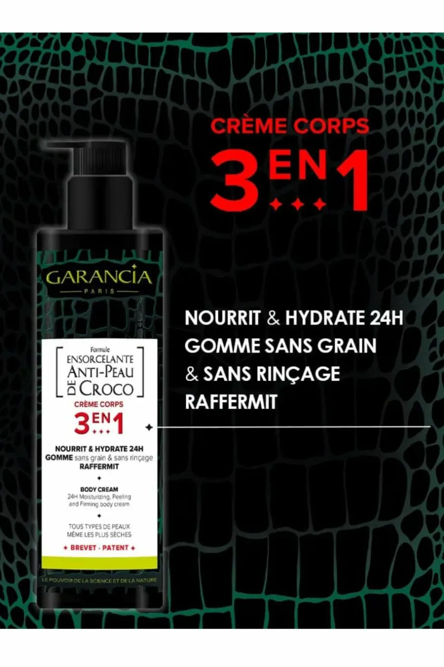 New Crème corps 3-en-1 Formule Ensorcelante Anti-Peau de Croco® Parapharmacie|Soin