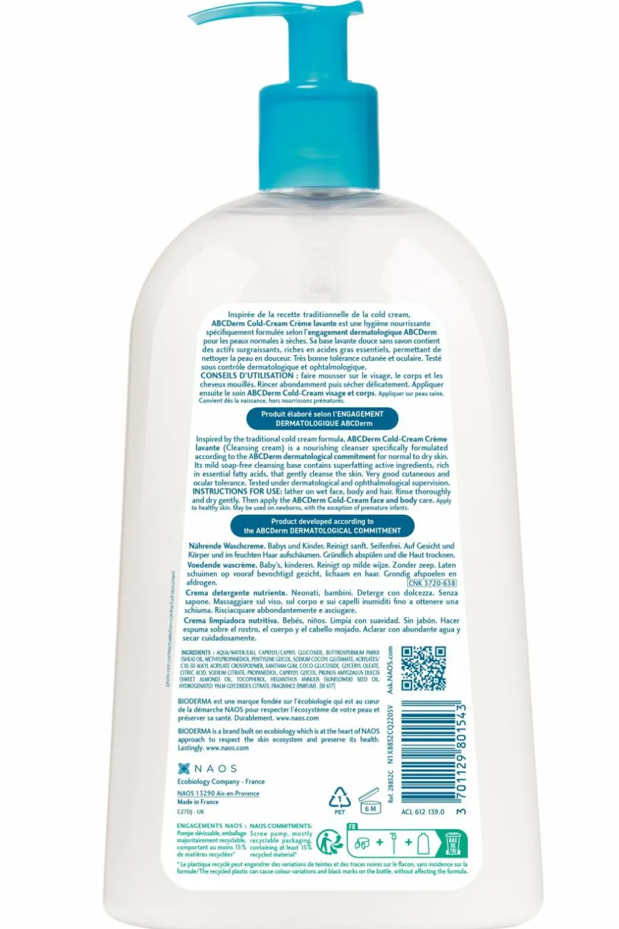 Sale Crème lavante cold-cream Abcderm Enfant Crème & Lait|Bébé & Enfant