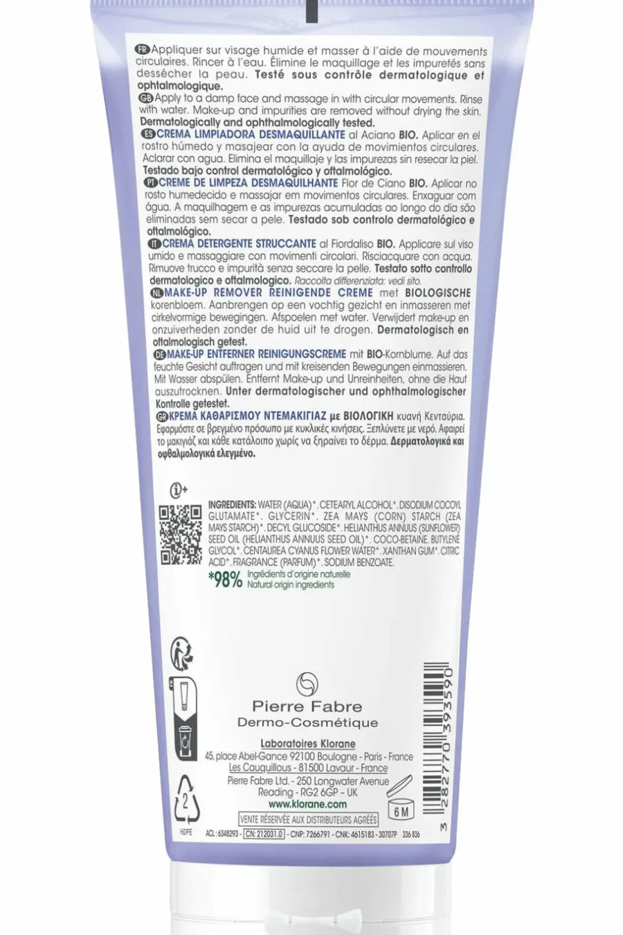Sale Crème nettoyante & démaquillante bleuet Démaquillant Visage