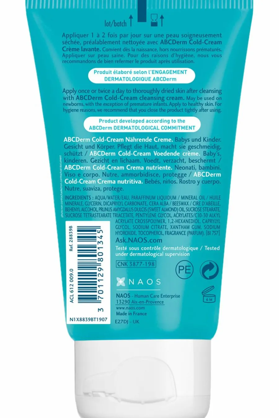 New Crème visage et corps Cold-cream Abcderm Enfant Crème & Lait|Bébé & Enfant