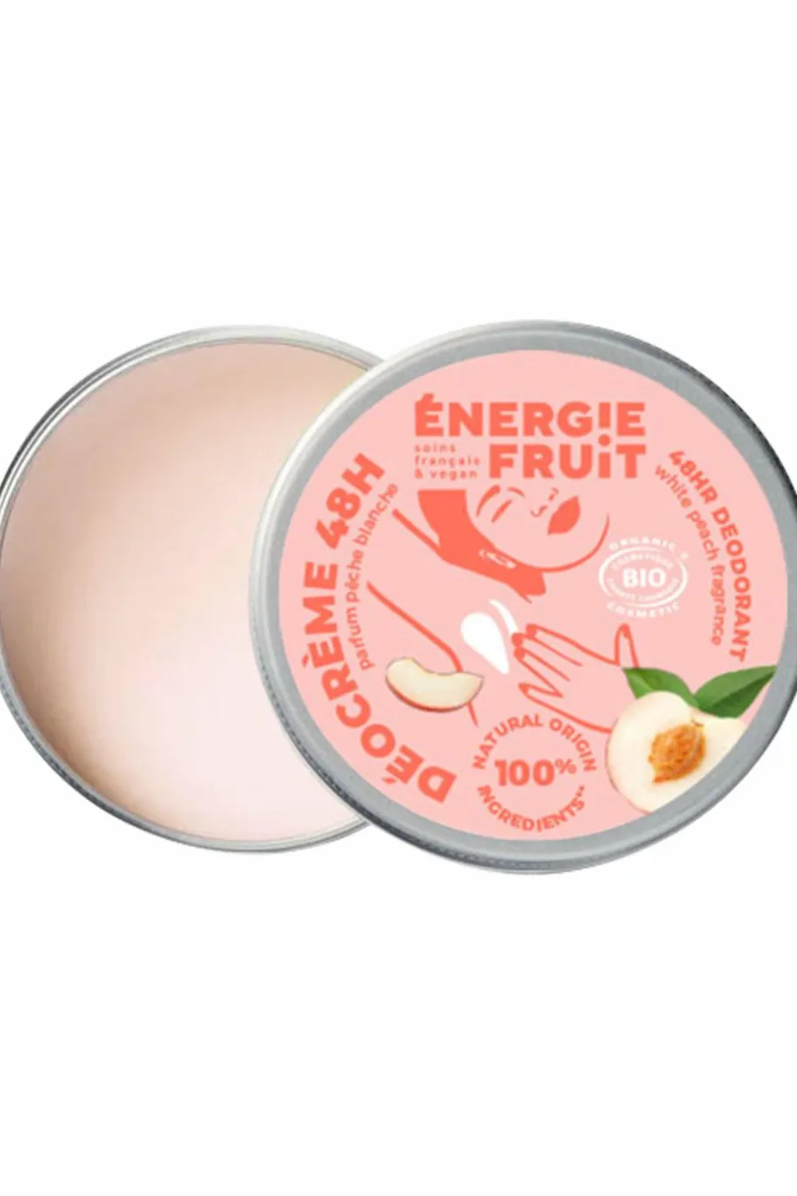 New Déodorant crème pêche blanche certifié bio Déodorant
