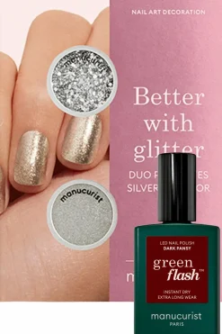 Best Duo de poudre à effet et paillettes et vernis Green Flash Accessoires Ongles|Vernis À Ongles