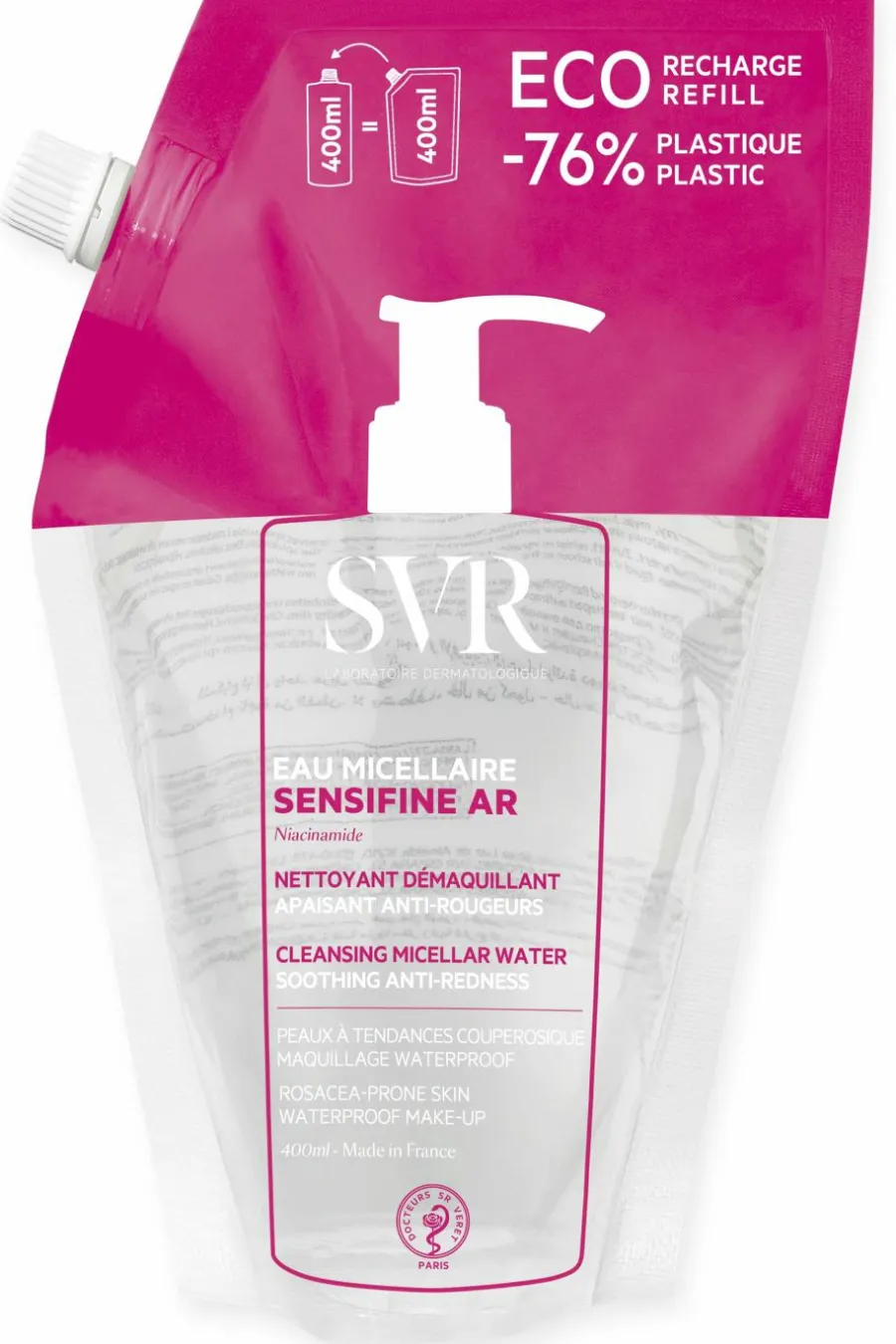 Hot Eau micellaire apaisante anti-rougeurs Sensifine AR rechargeable Eau Micellaire