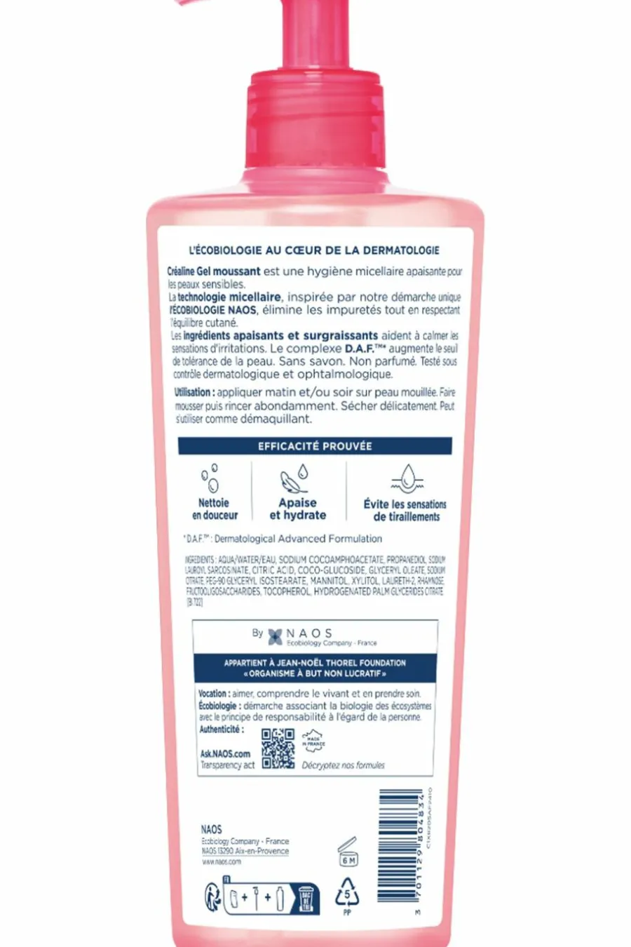 Sale Gel moussant nettoyant apaisant micellaire Créaline Nettoyant Visage
