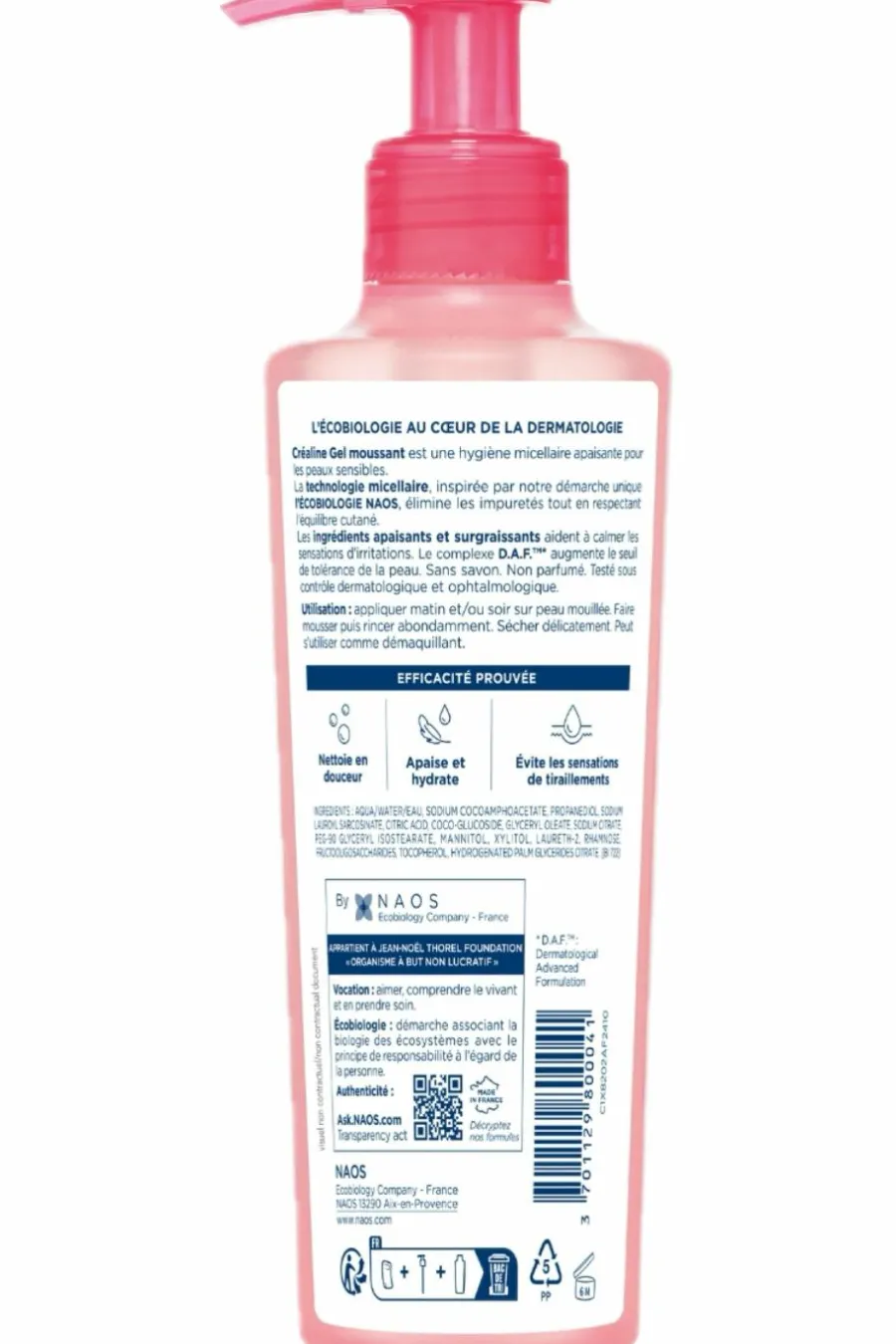 Sale Gel moussant nettoyant apaisant micellaire Créaline Nettoyant Visage