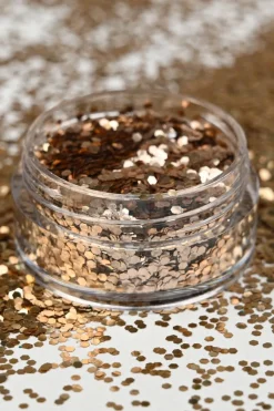 Clearance Grandes paillettes dorées visage, corps et ongles Accessoires Ongles|Enlumineur & Highlighter