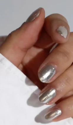 Online Kit duo de poudre à effet et paillettes + son pinceau applicateur paillettes Silver edition Accessoires Ongles|Vernis À Ongles