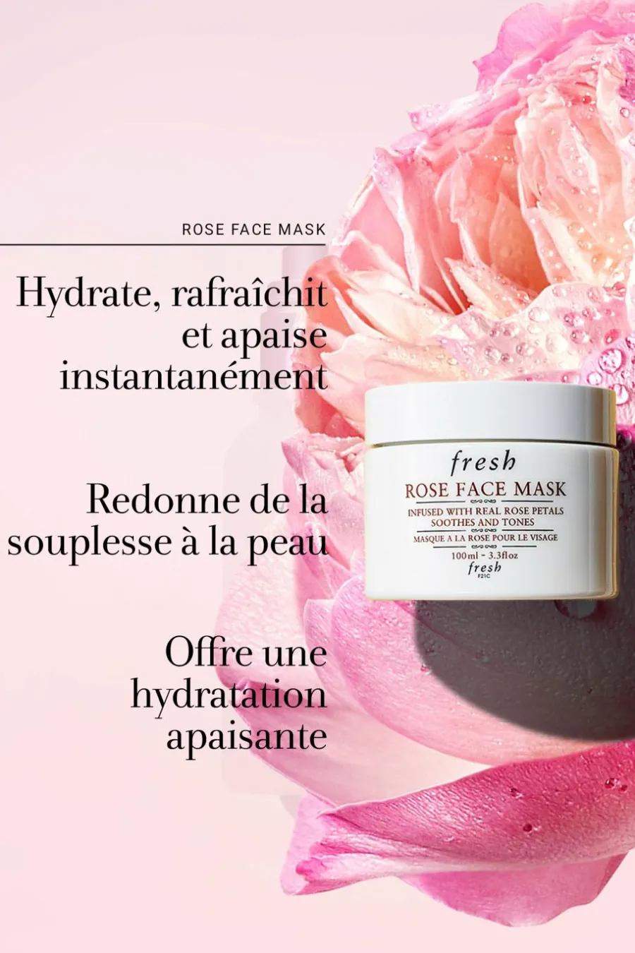 Clearance Masque hydratant visage Rose Face Mask Masque Crème|Soin De Jour