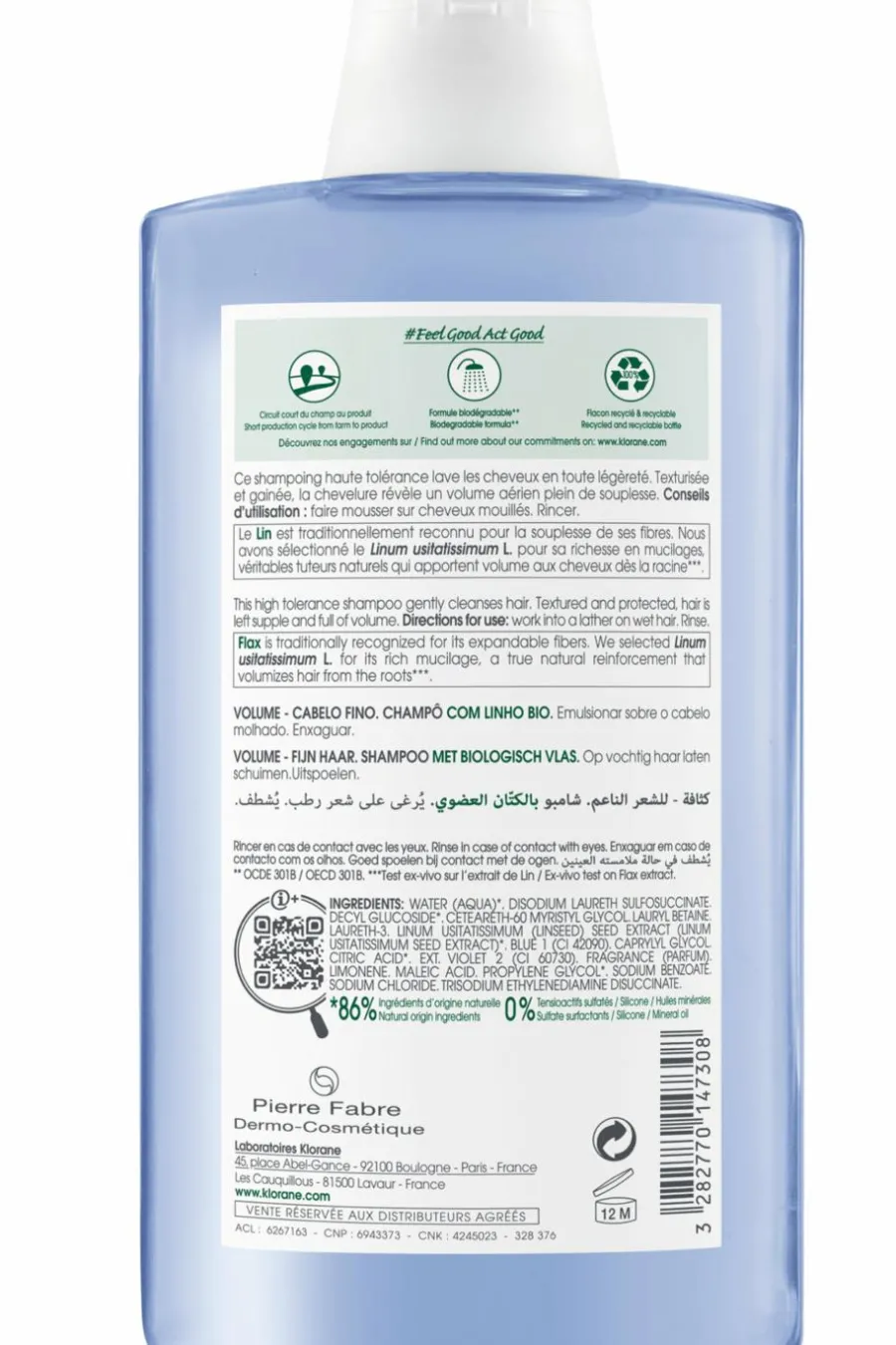 Shampoing au Lin bio pour cheveux fins Shampoing