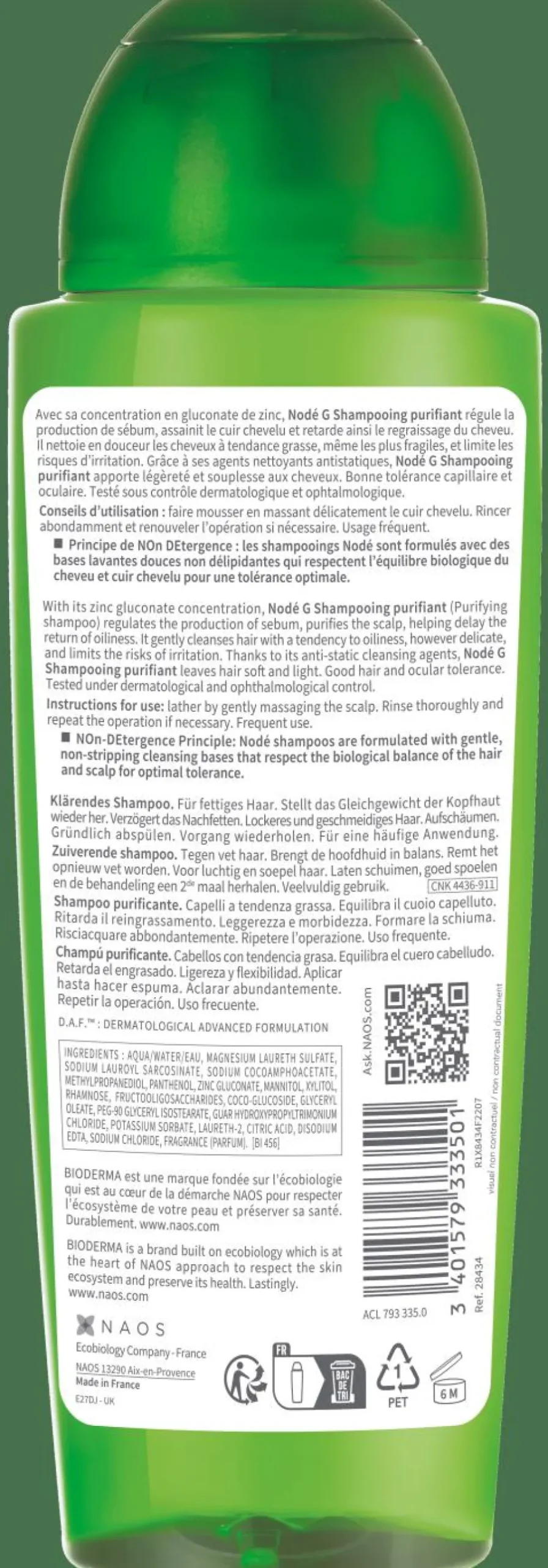 Hot Shampooing sébo-régulateur cheveux gras Nodé G Parapharmacie|Shampoing