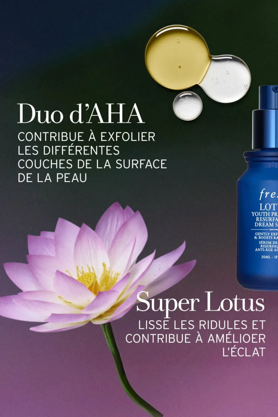 New Sérum de nuit anti-âge au lotus et aux AHAs Sérum & Huile|Soin De Nuit