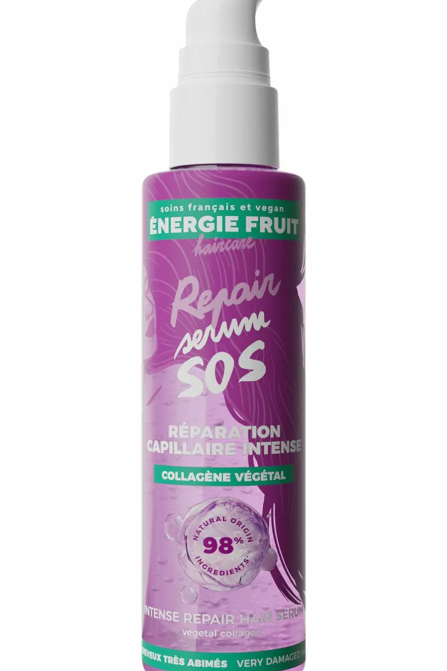 Hot Sérum SOS pour cheveux abimés au collagène végétal Soin Sans Rinçage